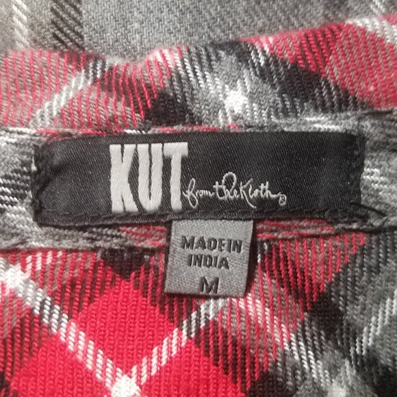KUT from the Kloth Long Sleeve Plaid Flannel Button Down Shirt - Picture 2 of 13